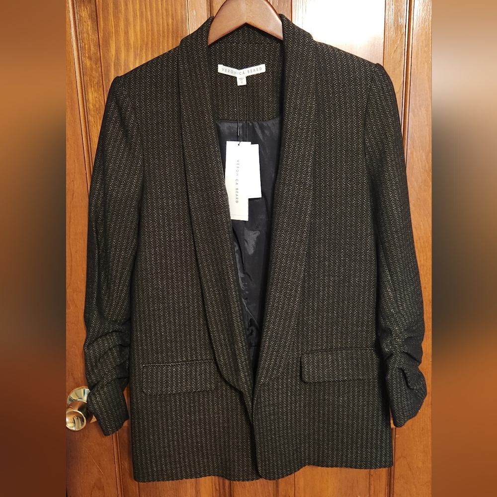 VERONICA BEARD  Dk Olive Green and Gold Blazer